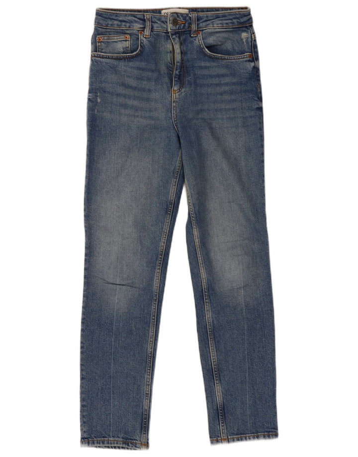Jeans slim invecchiati da donna Zara EU 34 2XS W24 L28 Blu