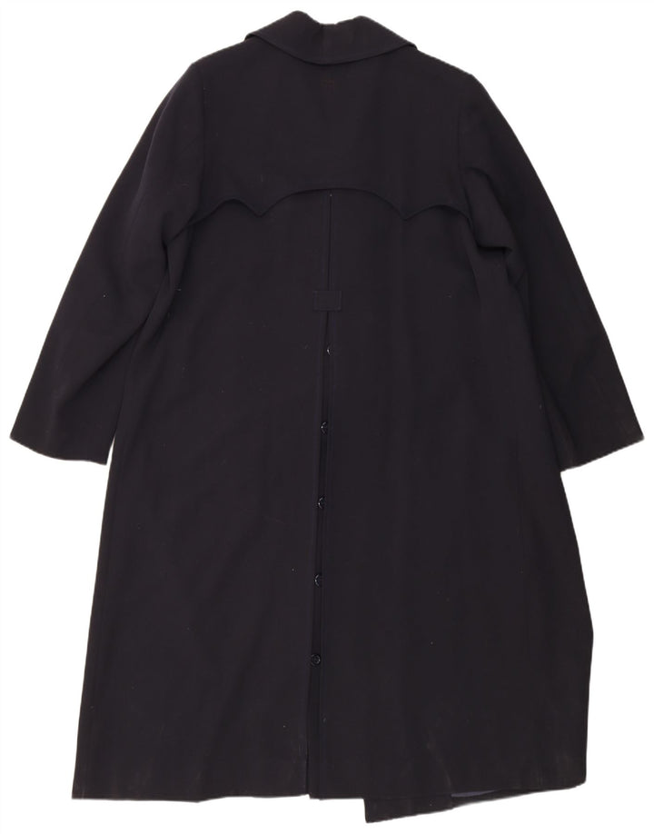 Trench doppiopetto vintage da donna UK 14 blu navy medio
