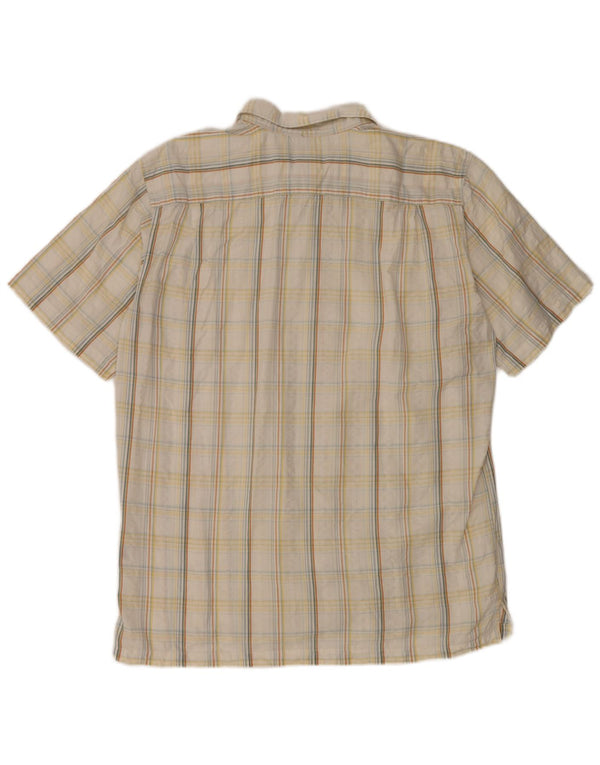 Camicia a maniche corte da uomo Columbia in cotone a quadri bianchi grandi