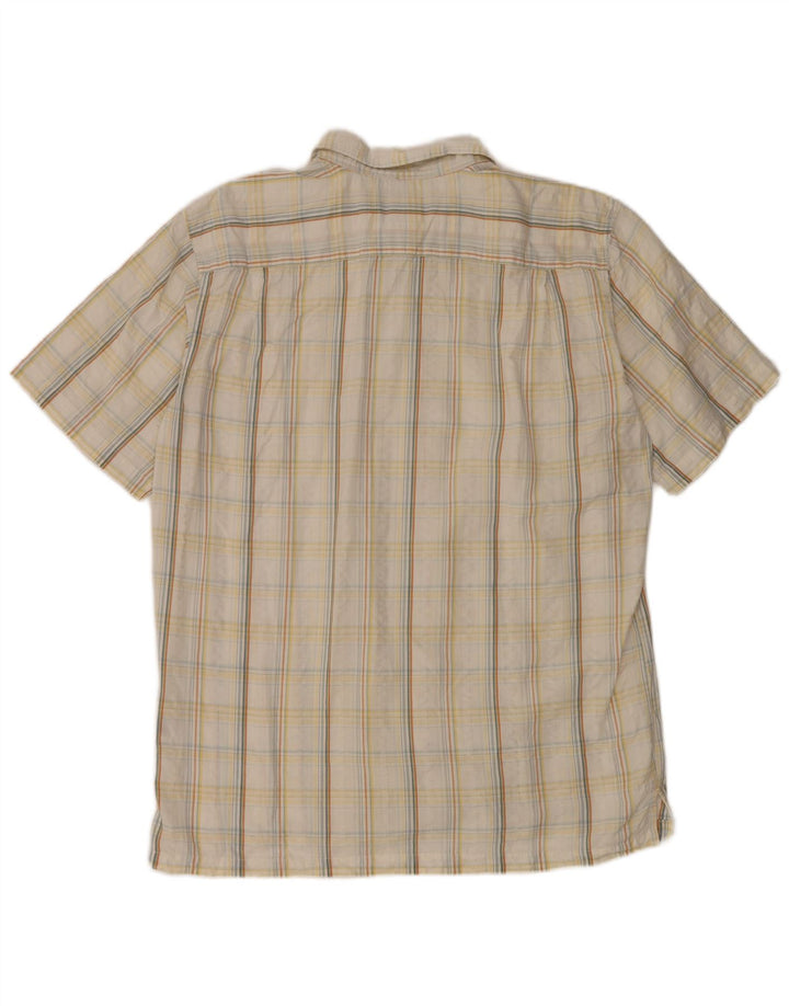 Camicia a maniche corte da uomo Columbia in cotone a quadri bianchi grandi
