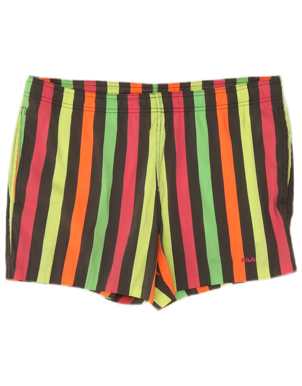Pantaloncini da bagno Fila da uomo IT 50 Large in poliestere a righe multicolore