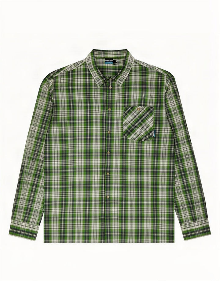 Camicia Brugi Uomo 2XL Poliestere a quadri verdi