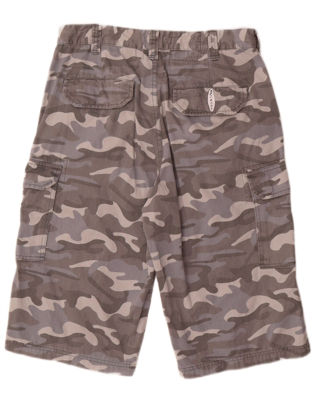 Pantaloncini cargo da uomo Diadora W34 Large in cotone mimetico grigio