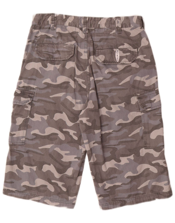 Pantaloncini cargo da uomo Diadora W34 Large in cotone mimetico grigio
