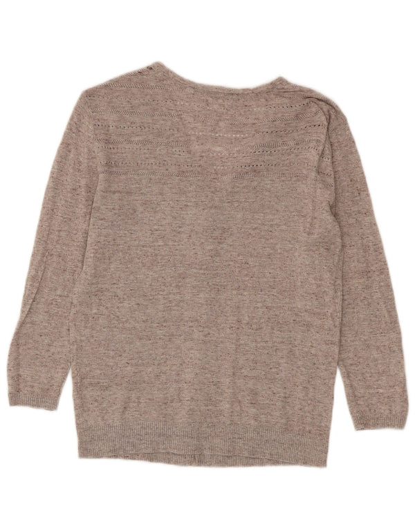 Maglione cardigan con maniche a 3/4 da donna Fat Face UK 6 XS Cotone screziato beige