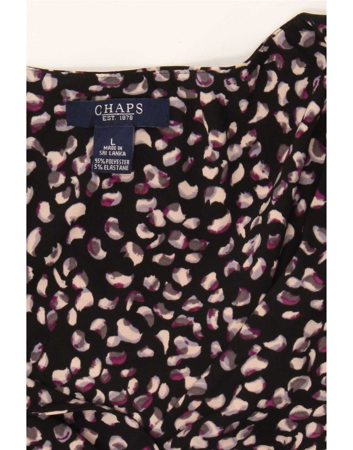 Abito a trapezio da donna Chaps UK 14 Grande poliestere maculato nero