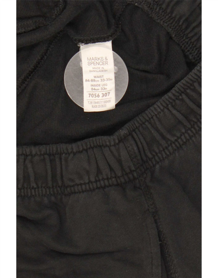 Pantaloni da tuta da uomo Marks & Spencer grandi in cotone nero