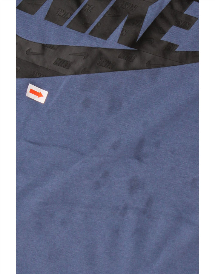 T-shirt grafica da uomo NIKE Top grande in cotone color block blu