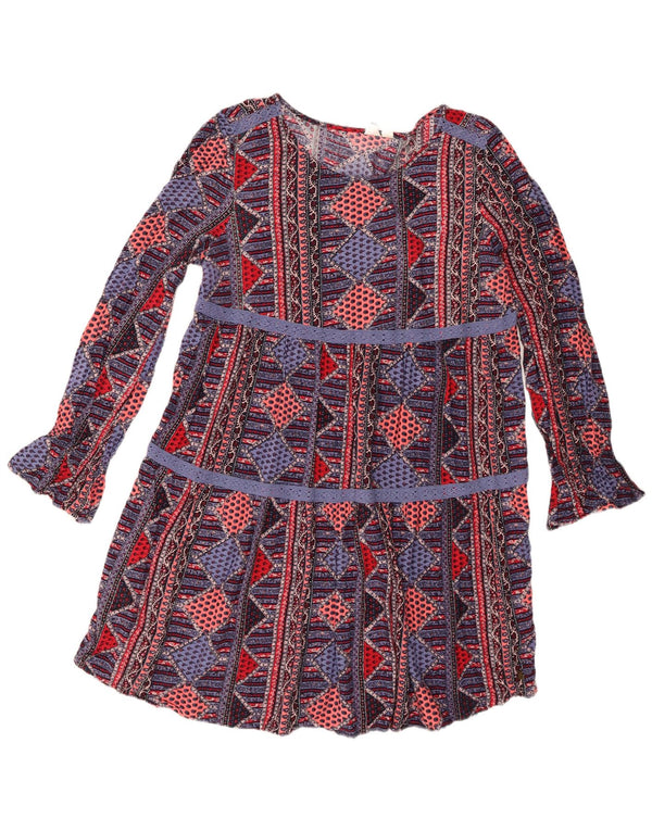 Abito a trapezio da donna a maniche lunghe Roxy UK 18 XL multicolore geometrico
