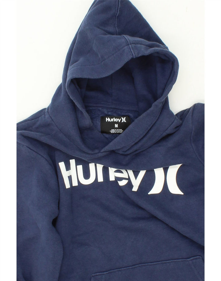 HURLEY Boys Graphic Hoodie Jumper 10-11 Years Medium Navy Blue Vintage Hurley and Second-Hand Hurley from Messina Hembry 