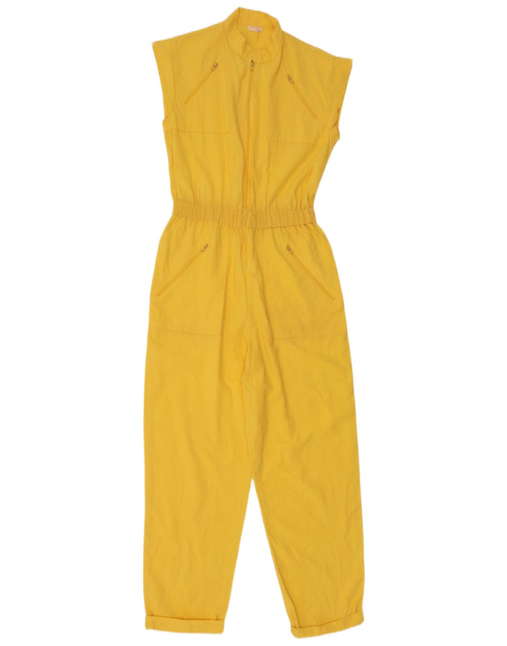 Tuta vintage senza maniche da donna IT 40 piccola gialla