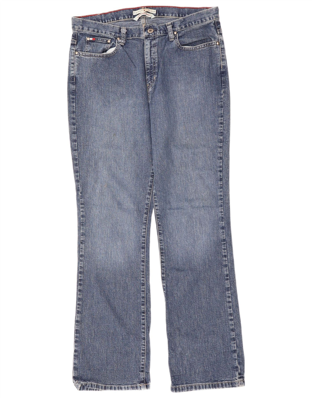 TOMMY HILFIGER Jeans bootcut da donna a vita bassa W34 L31 Blu