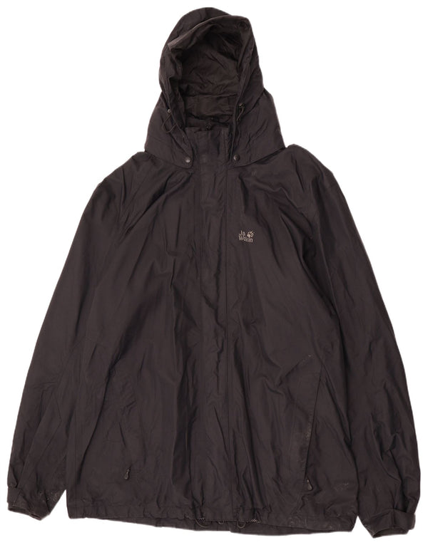 Giacca antipioggia con cappuccio da uomo Jack Wolfskin UK 50 3XL nera poliammide