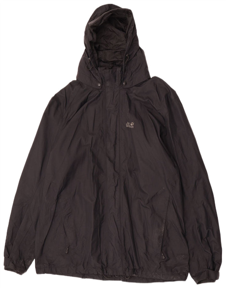 Giacca antipioggia con cappuccio da uomo Jack Wolfskin UK 50 3XL nera poliammide