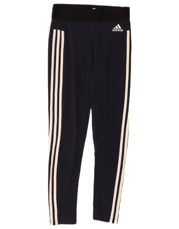Leggings Adidas da donna UK 8/10 Small Blu Navy Colourblock in cotone