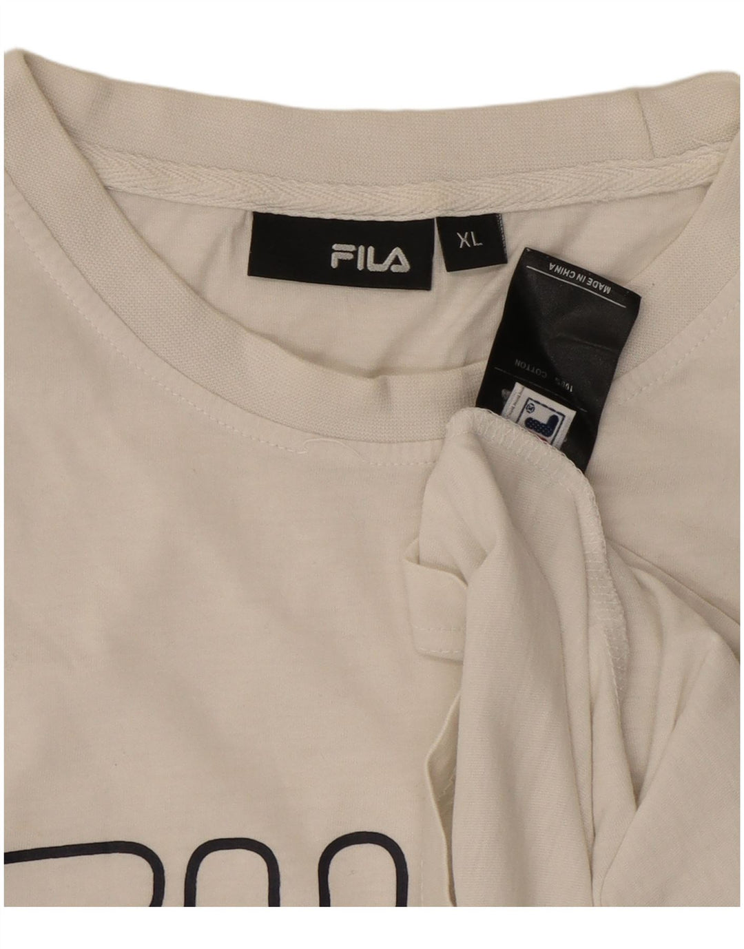 T-shirt grafica da uomo FILA Top XL in cotone bianco