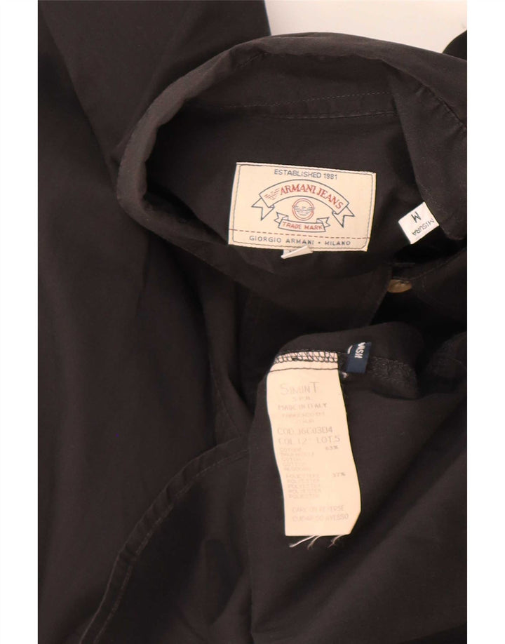 Camicia Armani Jeans Uomo Cotone Media Nera