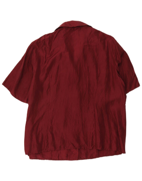 Marina Rinaldi Camicia a maniche corte da donna Camicetta Taglia 19 Piccola Bordeaux