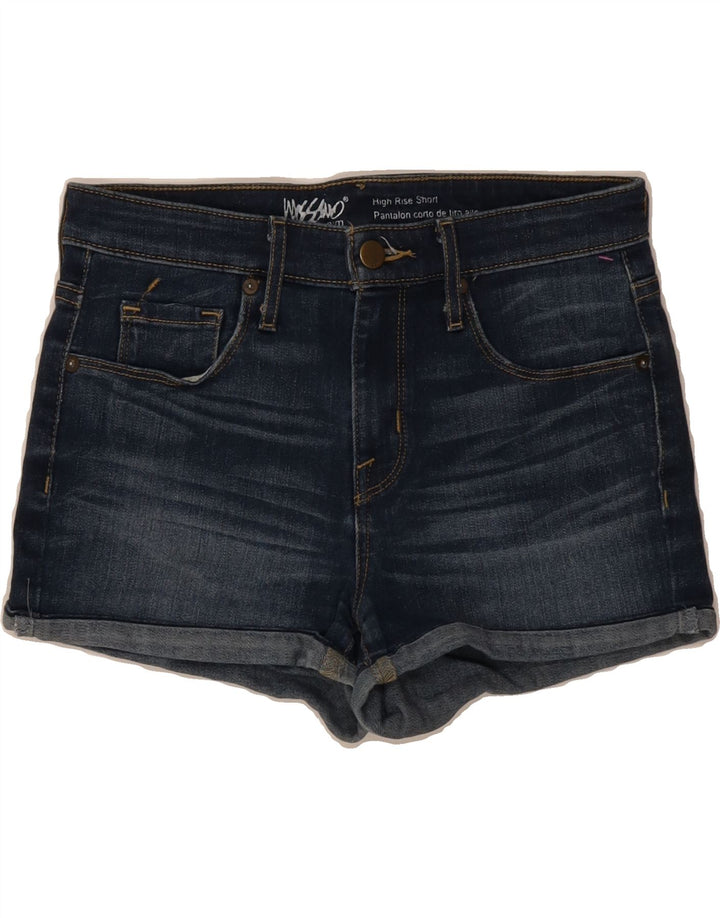 MOSSIMO Womens Power Stretch Denim Shorts US 4 Small W27 Navy Blue Vintage Mossimo and Second-Hand Mossimo from Messina Hembry 