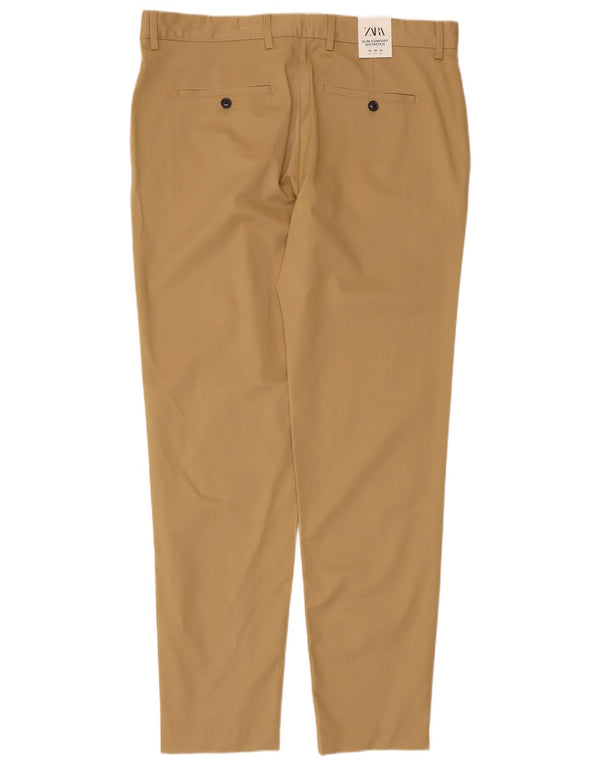 Pantaloni chino slim elasticizzati comfort da uomo Zara EU 46 XL W36 L31 Cotone beige