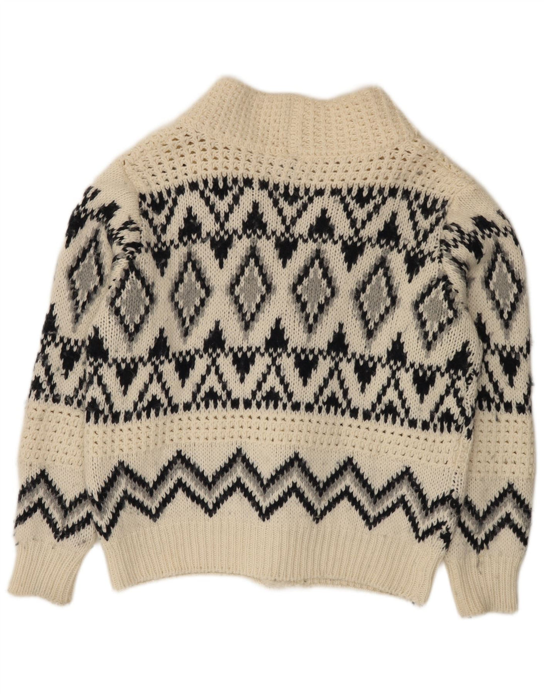 Maglione cardigan da uomo Altatensione medio bianco sporco Fair Isle acrilico