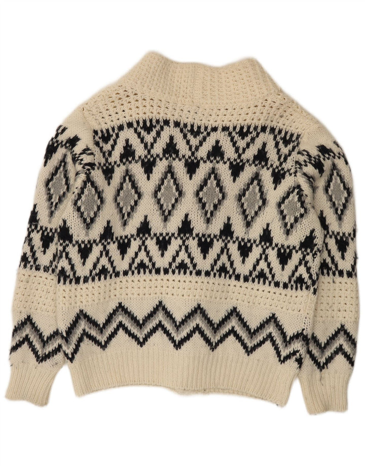 Maglione cardigan da uomo Altatensione medio bianco sporco Fair Isle acrilico