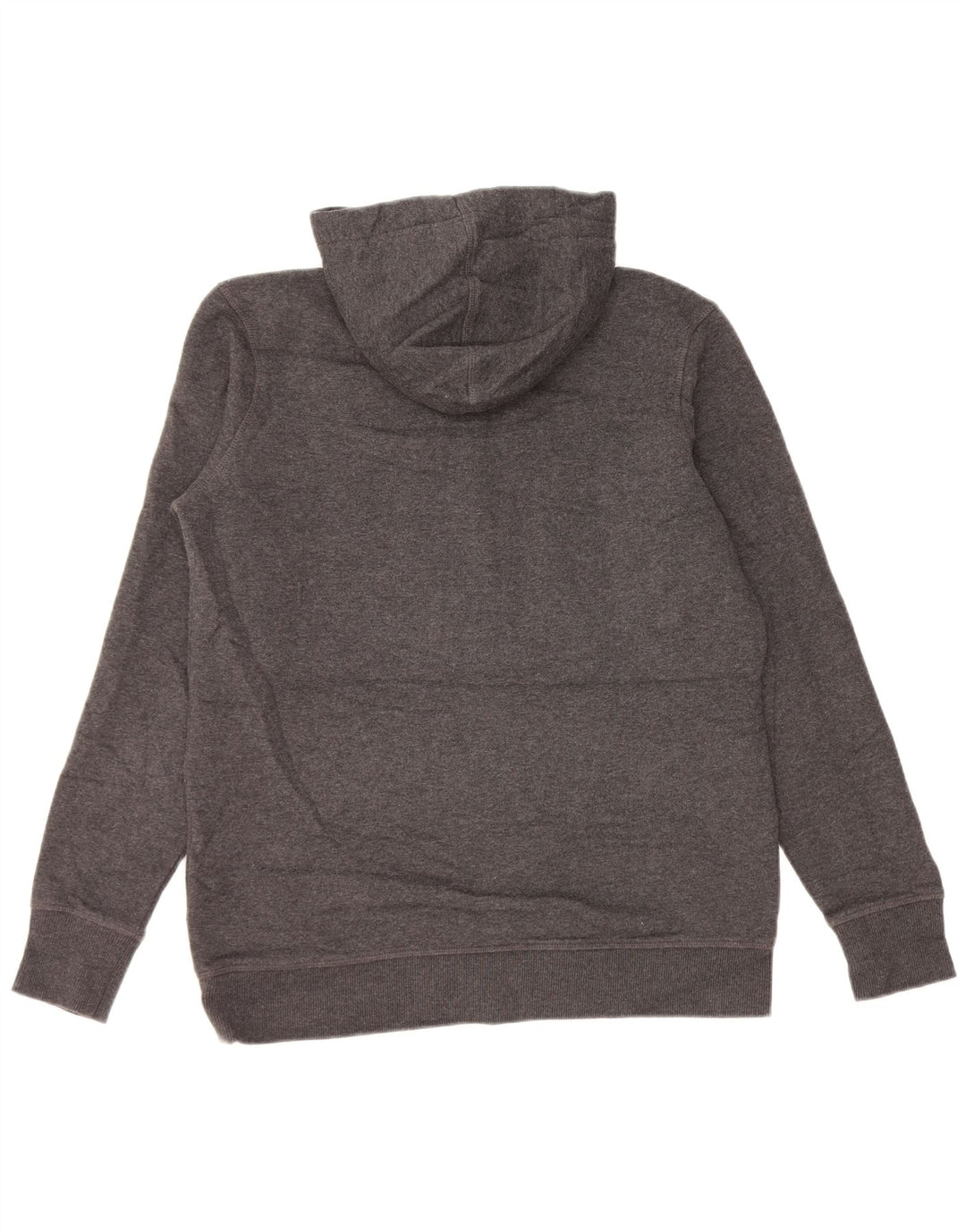 EDDIE BAUER Maglione con cappuccio da donna con collo abbottonato UK 14 Cotone grigio medio