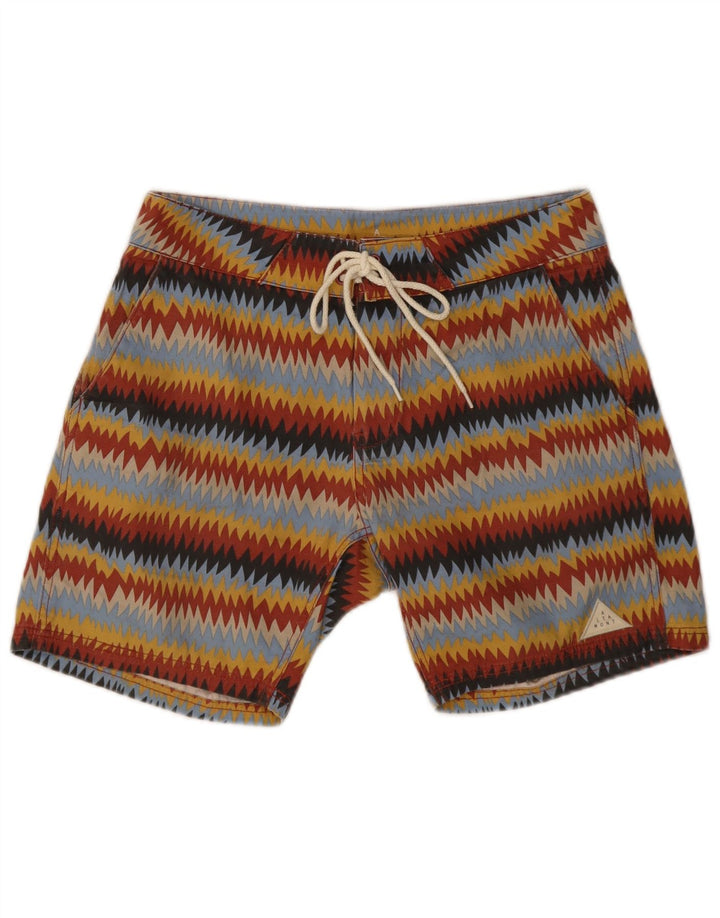 Pantaloncini da bagno vintage da uomo a righe multicolori medie