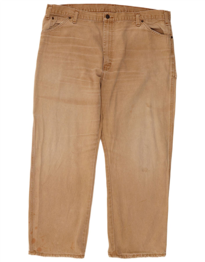 Pantaloni cargo dritti da uomo Dickies W42 L30 in cotone beige