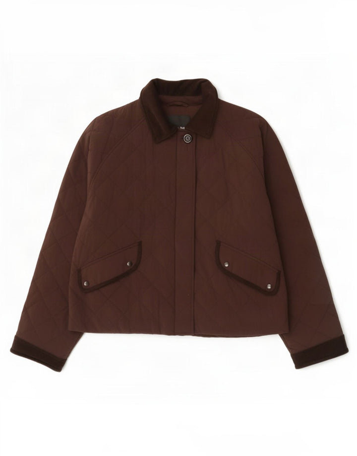 Giacca trapuntata oversize da donna Massimo Dutti UK 10 piccola in poliestere marrone