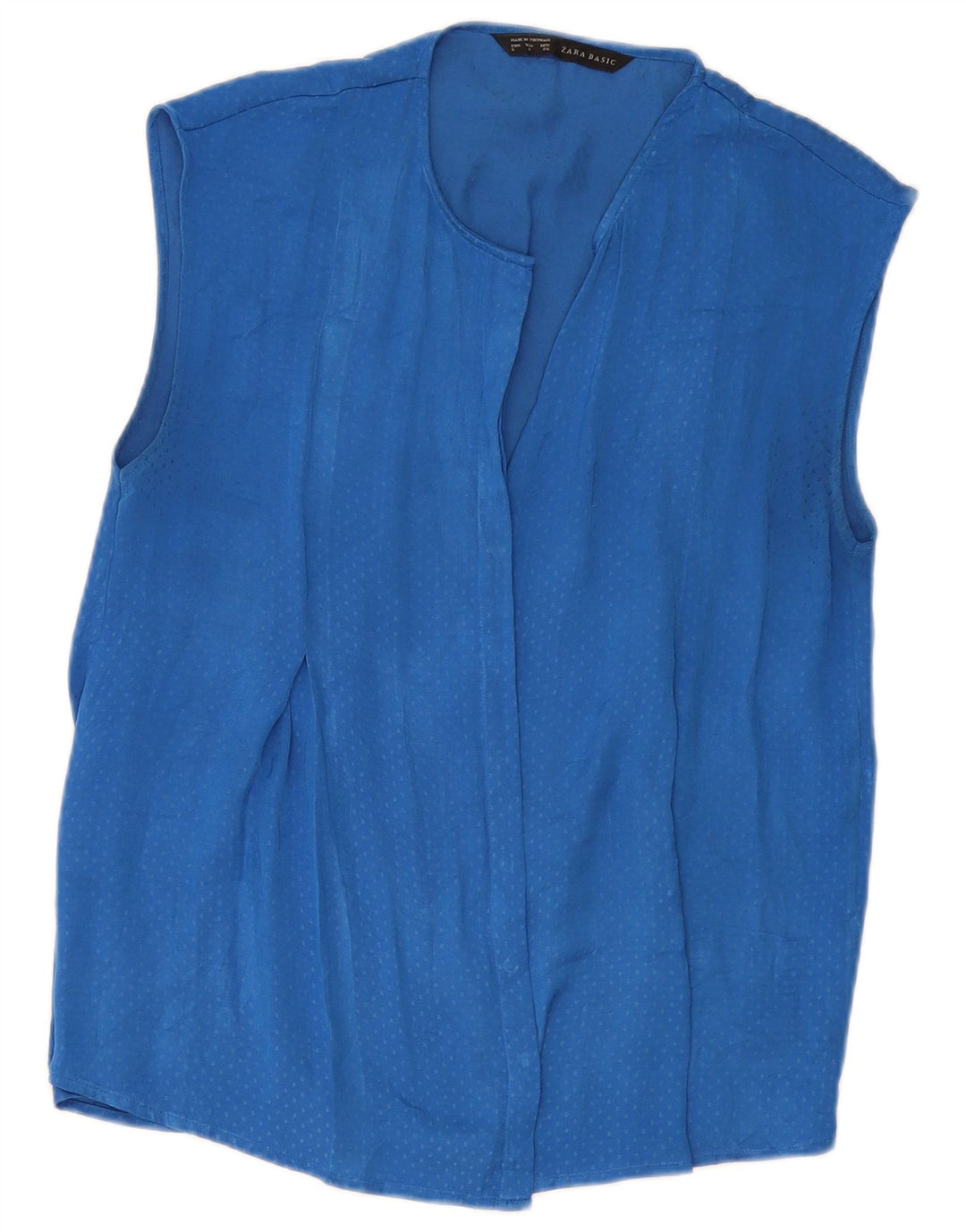 Camicetta senza maniche da donna ZARA UK 10 piccola blu maculata