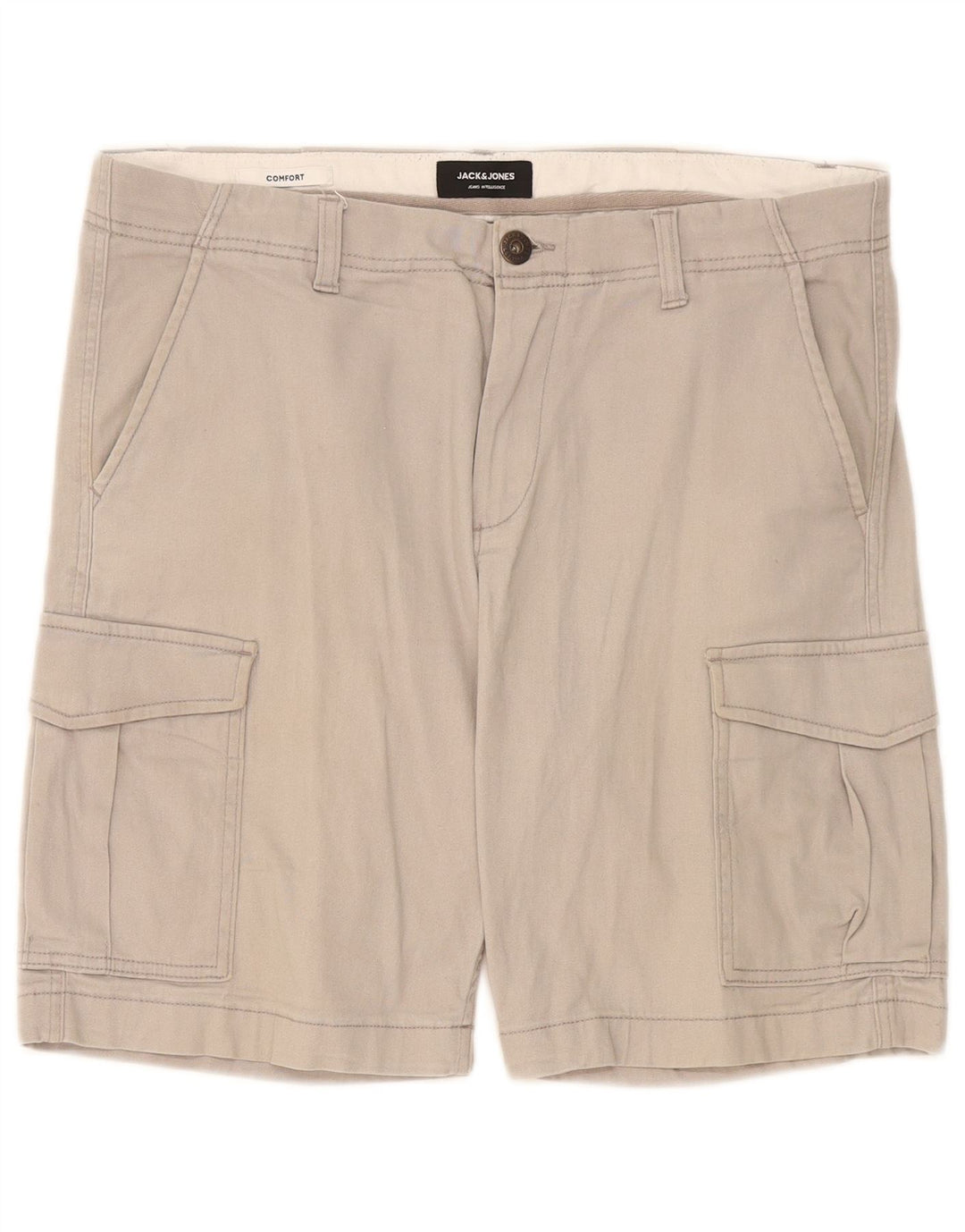 Pantaloncini cargo da uomo Jack & Jones W36 grandi in cotone grigio