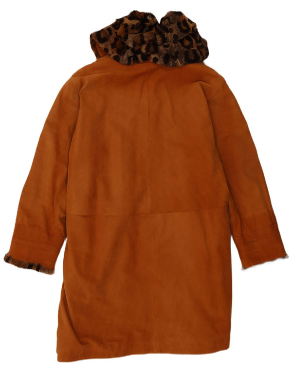Cappotto in shearling in pelle oversize da donna vintage EU 42 Grande shearling marrone