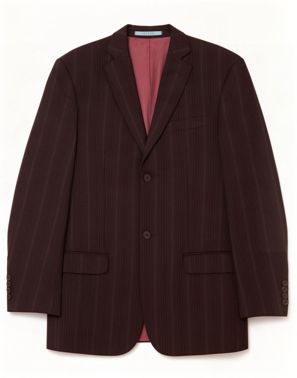 Giacca blazer da uomo a 2 bottoni Ted Baker UK 38 lana vergine a righe nere medie