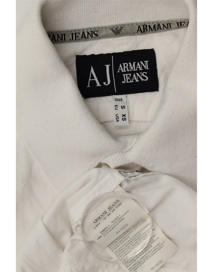 Camicia Armani Jeans Uomo Manica Corta Piccola in Cotone Bianco
