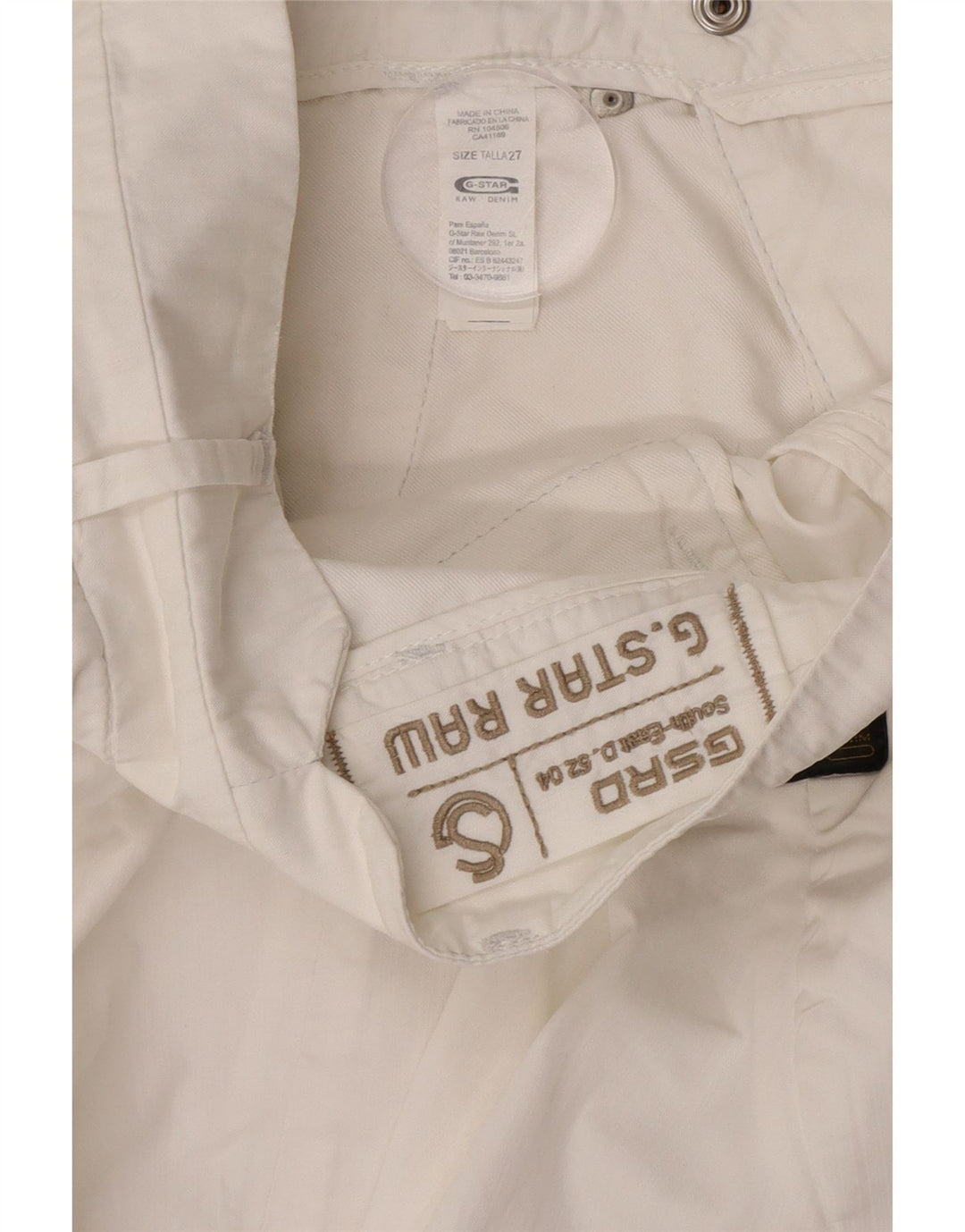 Minigonna in denim da donna G-Star W27 cotone bianco medio