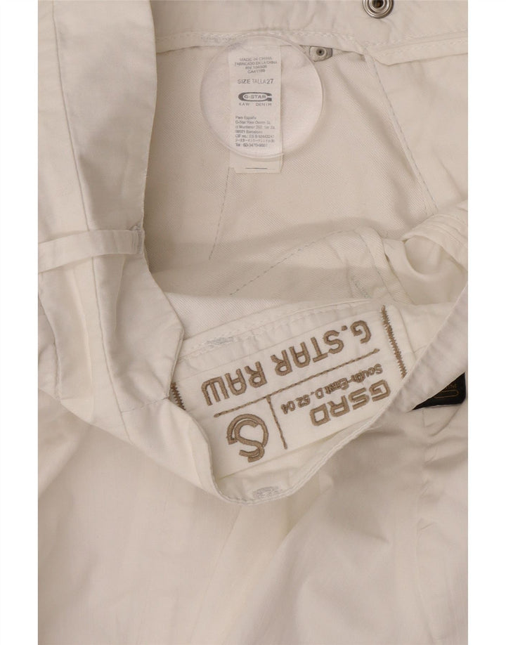 Minigonna in denim da donna G-Star W27 cotone bianco medio