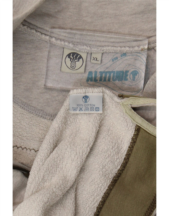 FAT FACE Felpa da uomo con collo con zip grafica Maglione XL Cotone grigio
