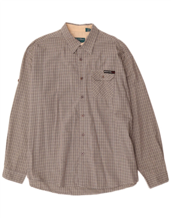 Camicia da uomo Miller & Simons 2XL in cotone a quadri grigio