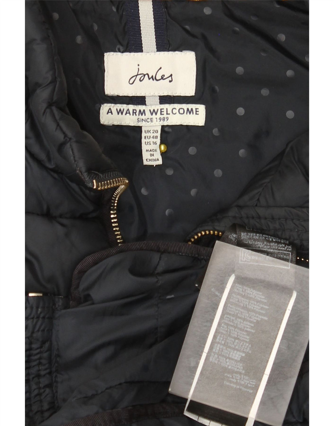 Gilet imbottito da donna Joules UK 20 2XL poliestere blu navy