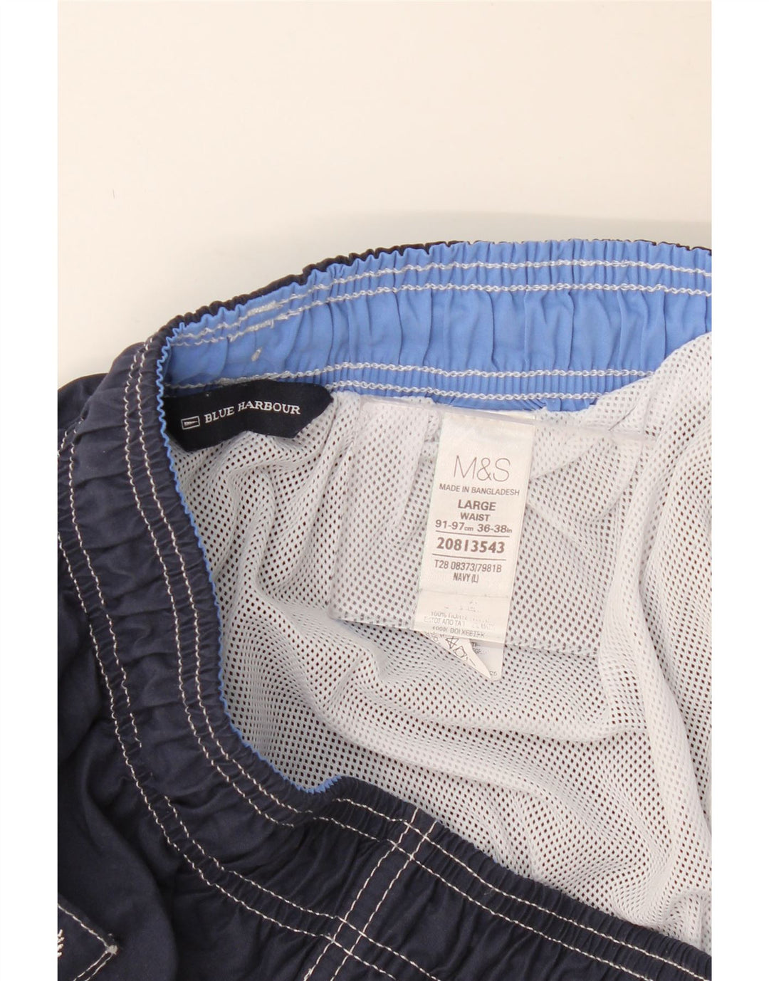MARKS & SPENCER Pantaloncini da bagno da uomo Blue Harbour Grandi Blu Navy