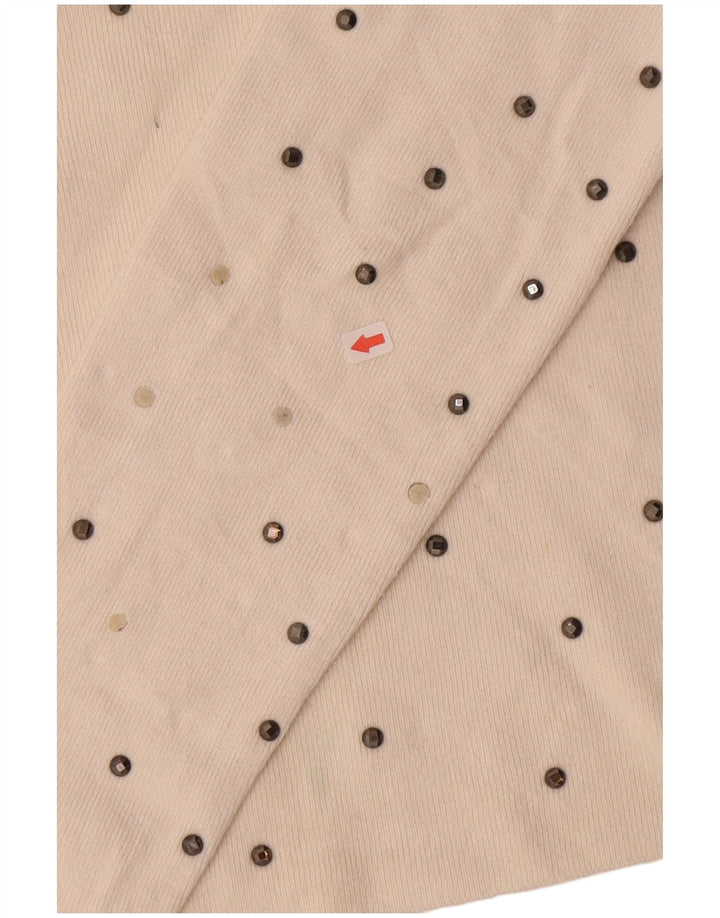 Top Zara da donna a maniche lunghe UK 10 Small in viscosa screziata bianco sporco