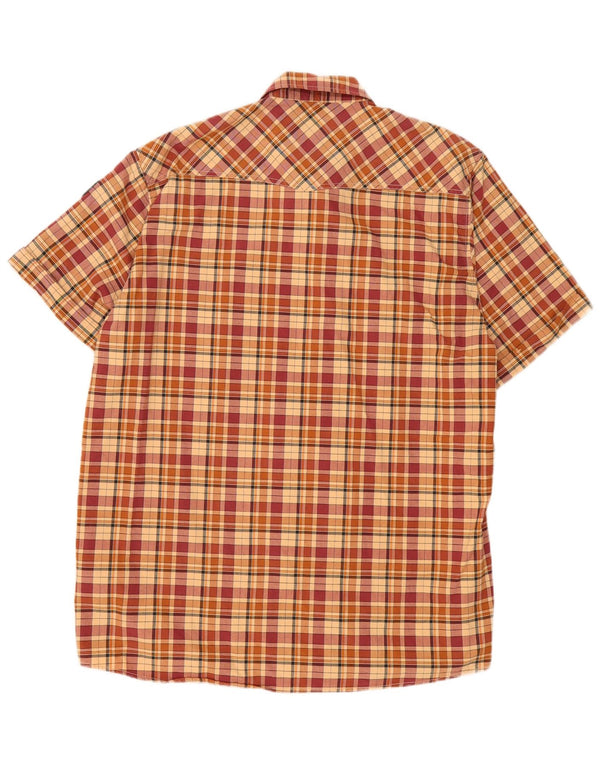 Camicia a maniche corte da uomo Globe Trotter UK 43/44 XL Cotone a quadri beige