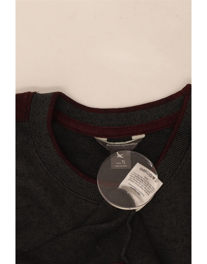 EDDIE BAUER Top alto da uomo a maniche lunghe in poliestere color block grigio grande