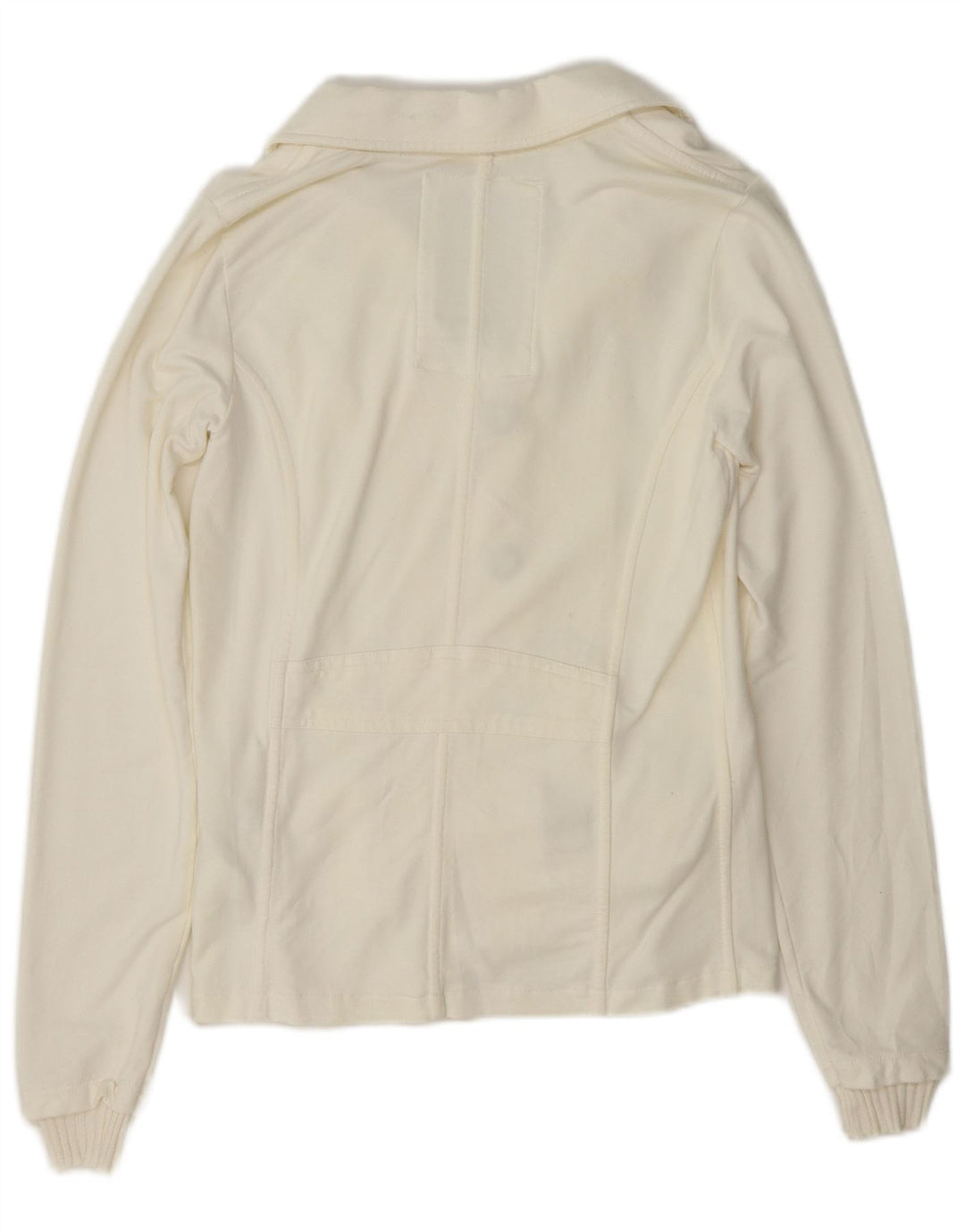 Giacca blazer a 3 bottoni da donna Woolrich UK 12 cotone bianco sporco medio