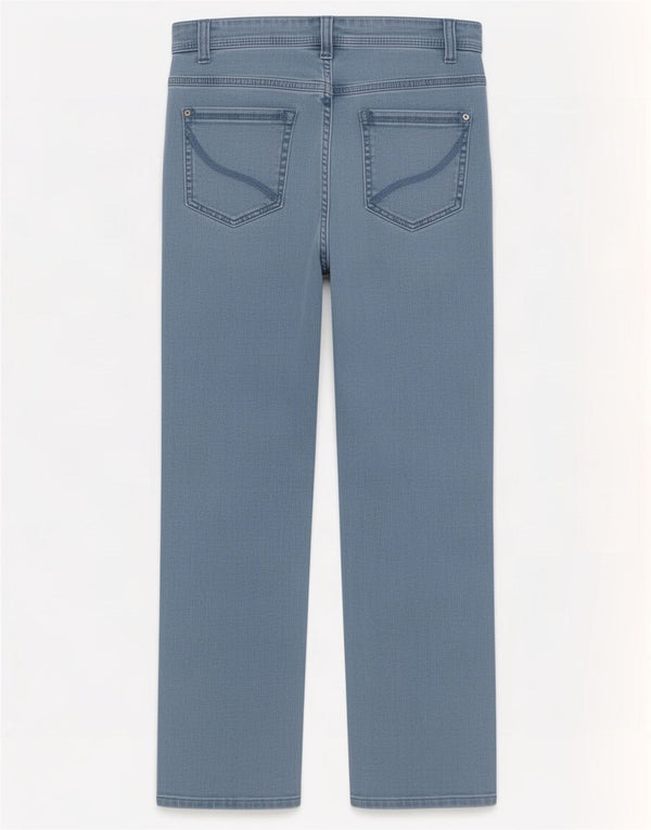Jeans dritti corti Marks & Spencer da donna UK 12 medio W30 L25 blu