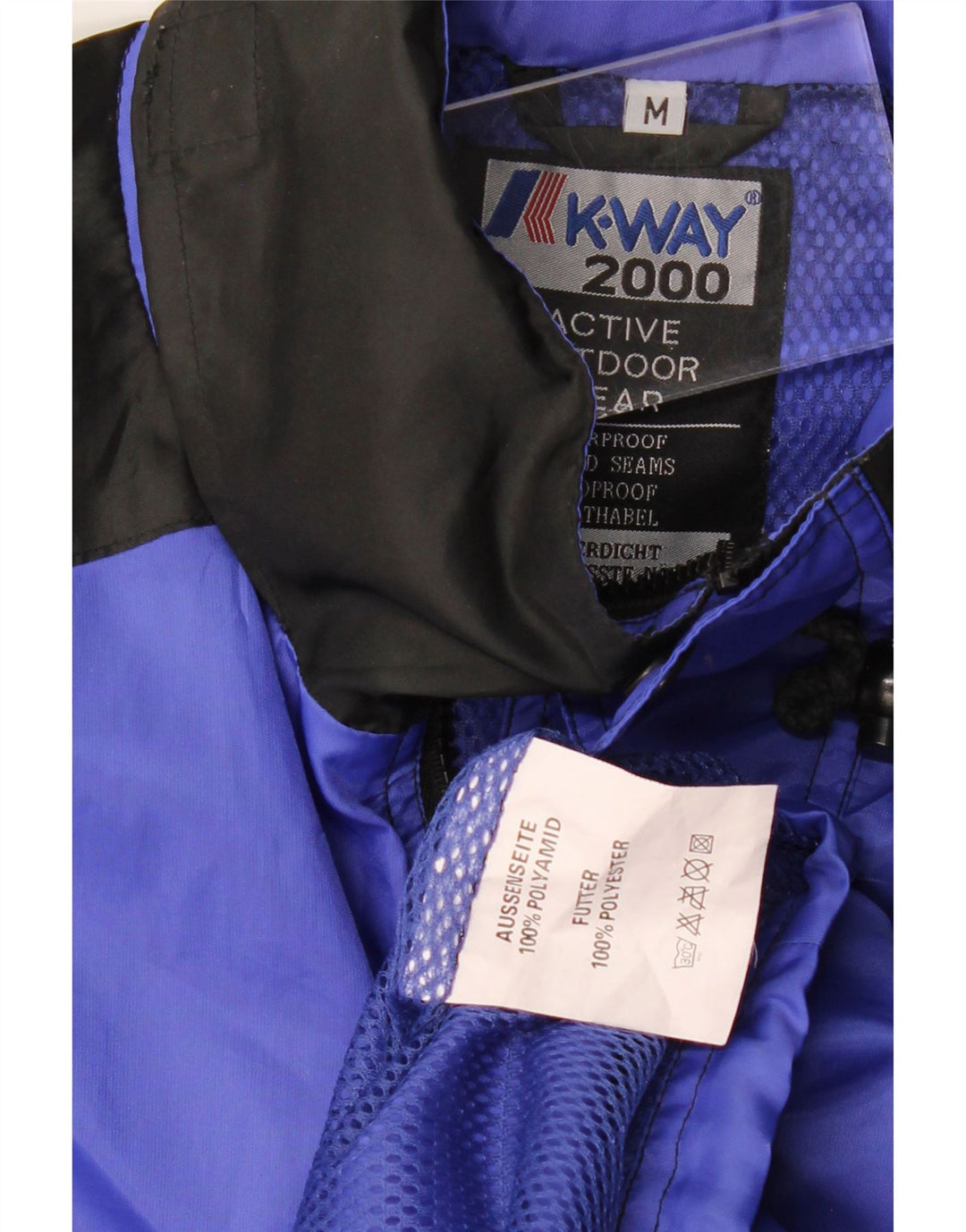 Giacca antipioggia da uomo K-Way Loose Fit UK 38 Poliammide color block blu medio