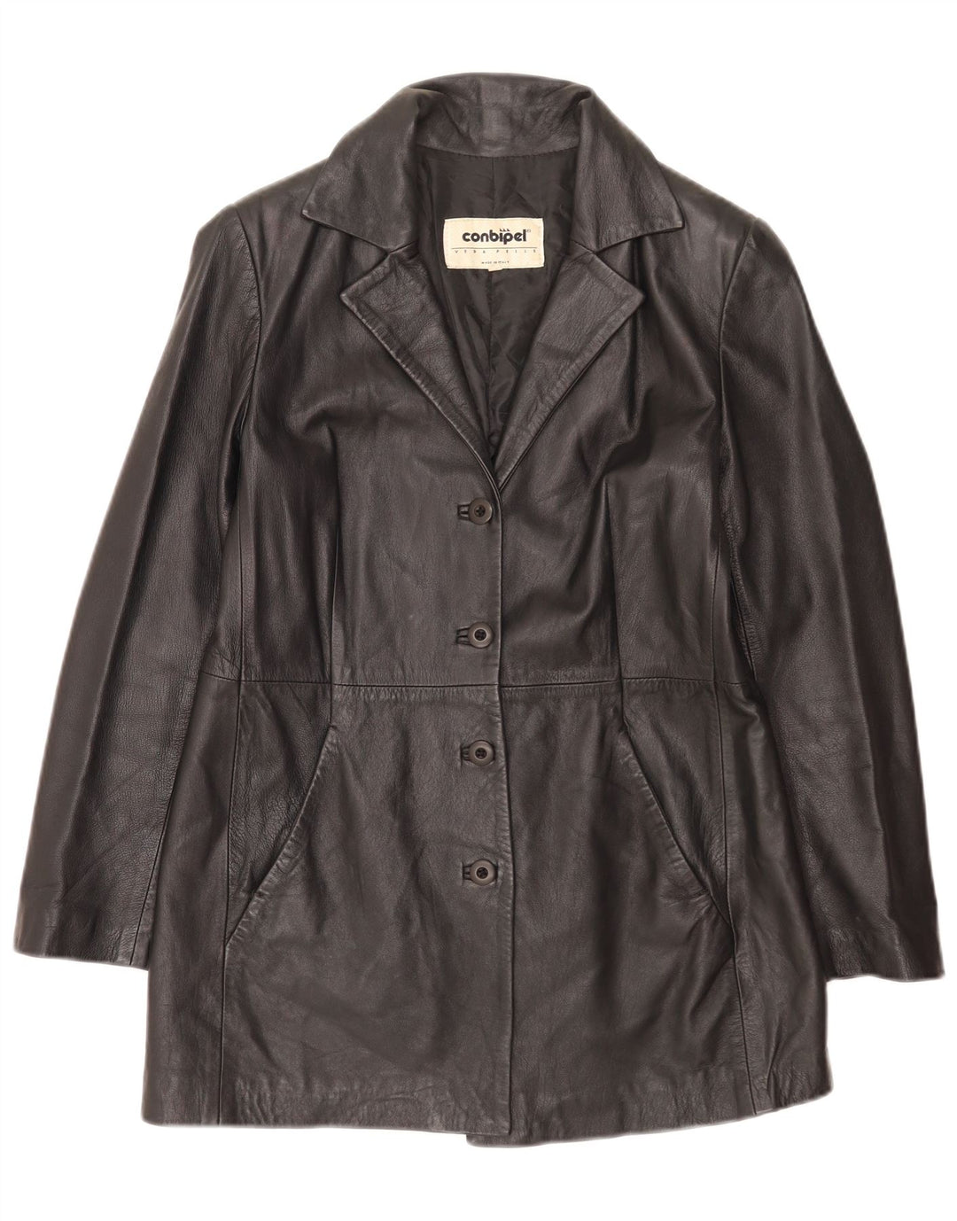 Giacca In Pelle Donna Conbipel IT 46 Large Pelle Nera