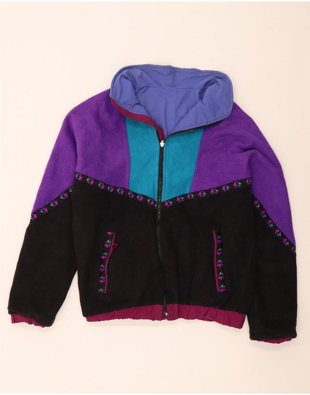 Giacca in pile da uomo Jack Wolfskin UK 40 Large multicolore Colourblock