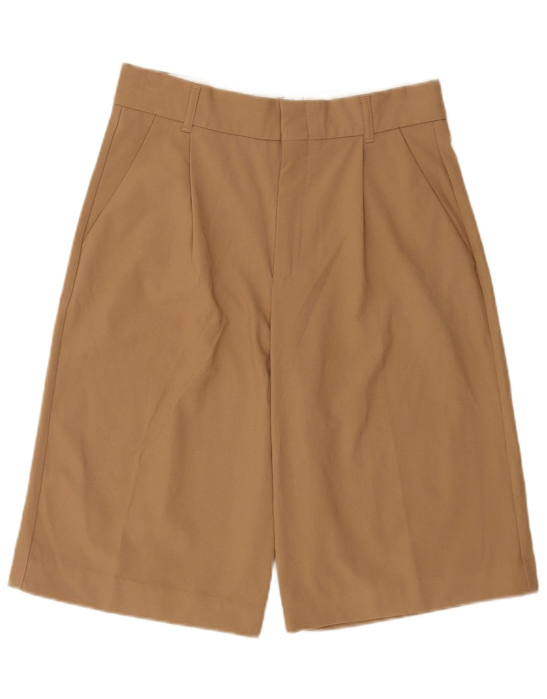 Pantaloncini chino con ancoraggio a vita alta da donna Zara medi W28 poliestere marrone